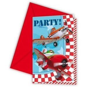 6 x Disney Planes Party Invitations