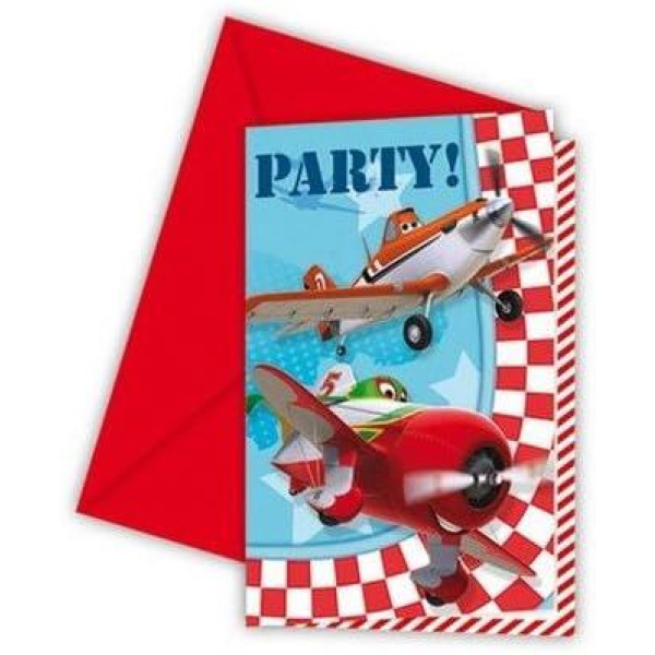 6 x Disney Planes Party Invitations