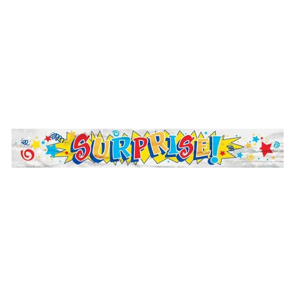 "Surprise" Colourful Foil Banner - 3.65m