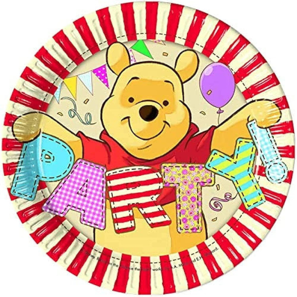 8 x Disney Winnie The Pooh Party Plates - 23cm