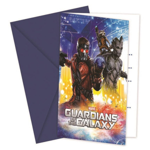 6 x Marvel Guardians Of The Galaxy Party Invitations