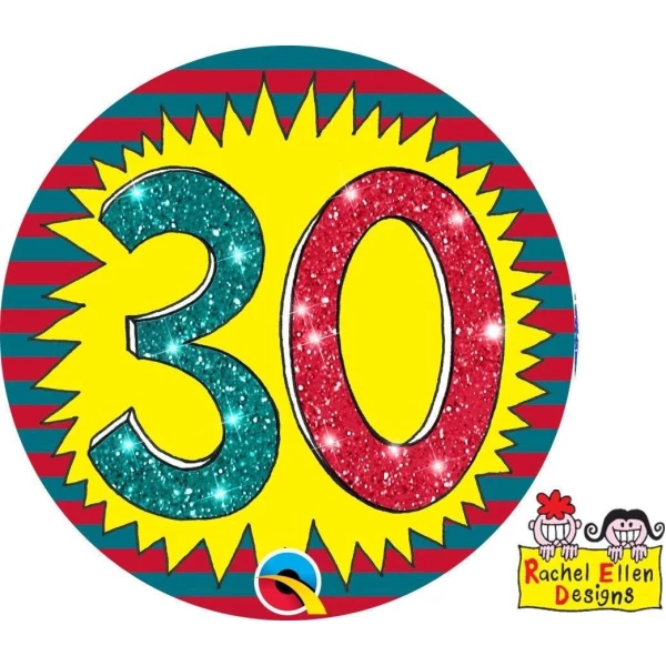 30th Birthday Rachel Ellen Designs Big Age Badge - 12cm