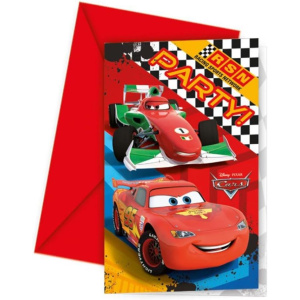 6 x Disney Cars Racing Sports Network Party Invitations