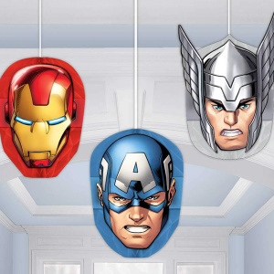 3 x Marvel Comics Avengers Honeycomb Decorations - 20cm - 23cm