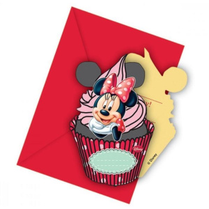 6 x Disney Minnie Mouse Caf Party Invitations