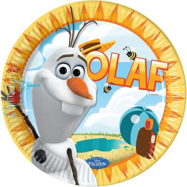 8 x Disney Frozen Olaf Party Plates - 23cm