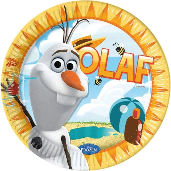 8 x Disney Frozen Olaf Party Plates - 23cm