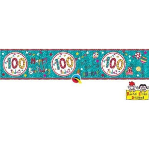 100th Birthday Rachel Ellen Designs Big Age Foil Banner - 2.6m