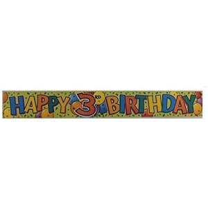 3rd Birthday Multicoloured Foil Banner - 3.65m