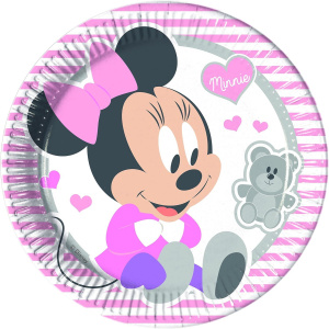 8 x Disney Minnie Mouse Baby Party Plates - 23cm