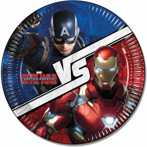 8 x Marvel Captain America Civil War VS Party Plates - 23cm
