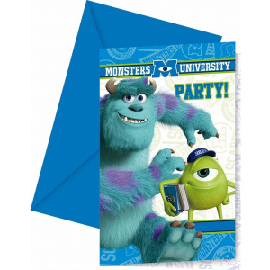 6 x Disney Monsters University Party Invitations