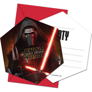 6 x Star Wars The Force Awakens Party Invitations