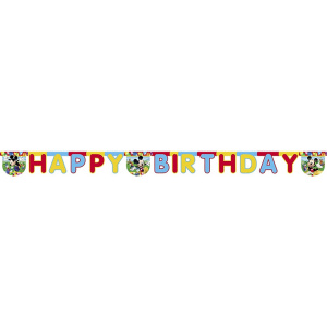 Disney Mickey Mouse Party Time "Happy Birthday" Letter Banner - 2.1m