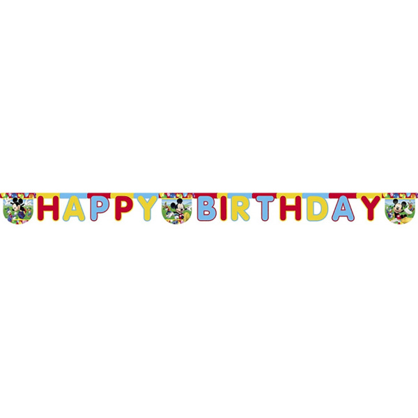 Disney Mickey Mouse Party Time "Happy Birthday" Letter Banner - 2.1m