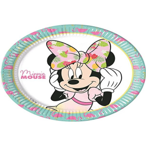 8 x Disney Minnie Mouse Tropical Flamingo Party Plates - 23cm