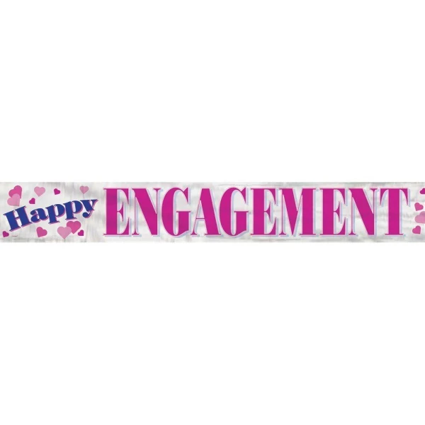 "Happy Engagement" Foil Banner - 3.65m