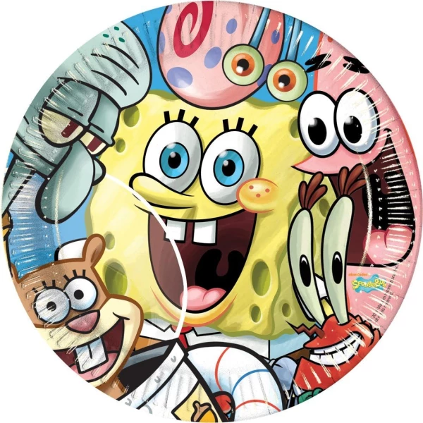 10 x Spongebob Squarepants Party Plates - 23cm