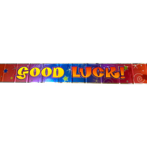 Multicoloured "Good Luck" Foil Banner - 3.65m