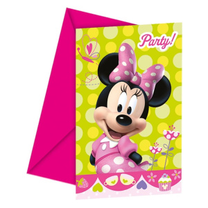 6 x Disney Minnie Mouse Bow-Tique Party Invitations