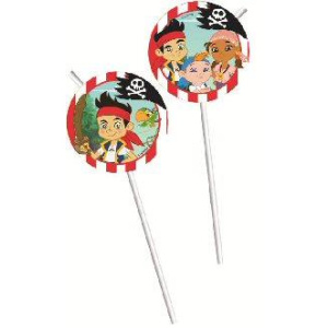 6 x Disney Jake And The Neverland Pirates Party Drinks Straws