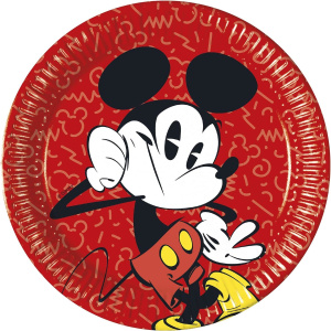 8 x Disney Mickey Mouse Super Cool Party Plates - 23cm
