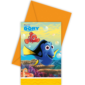 6 x Disney Finding Dory Party Invitations