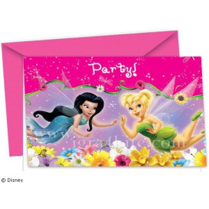 6 x Disney Spring Fairies Party Invitations