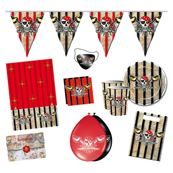 Red Pirate Children's Party Kit