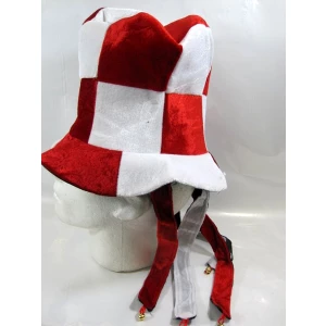Red and white checkered hat