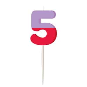 Candle - Stripetastic - Number 5