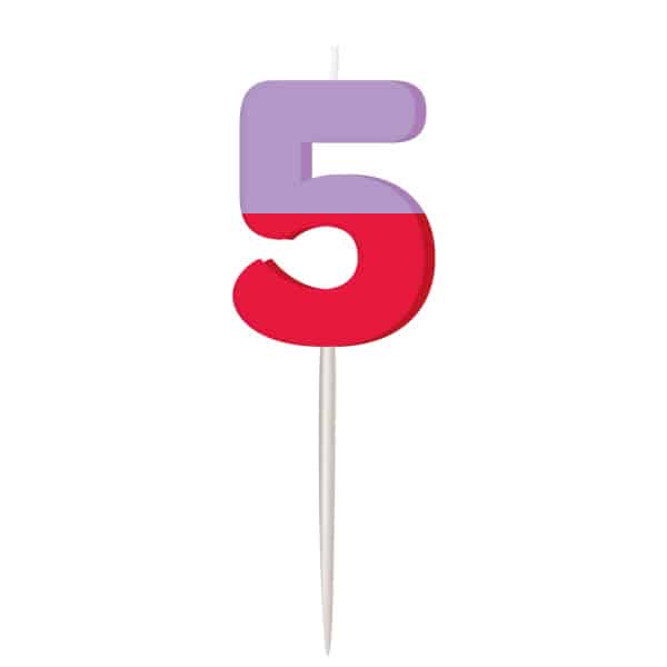 Candle - Stripetastic - Number 5